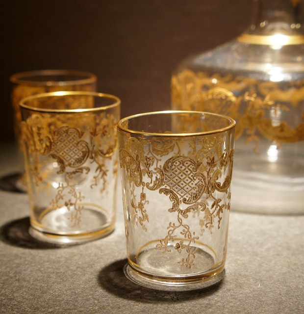 サンルイ「Saint Louis 金彩装飾 リキュールセット」《アンティック