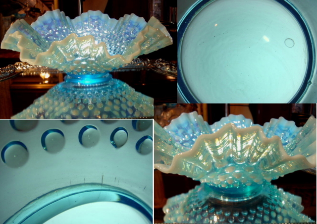 FENTON フェントン ホブネイル ブルーオパールセント コンポート