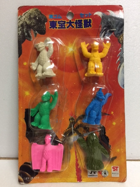 6体入☆山勝 東宝大怪獣 消しゴムセット バラゴン・メカゴジラ他 たて