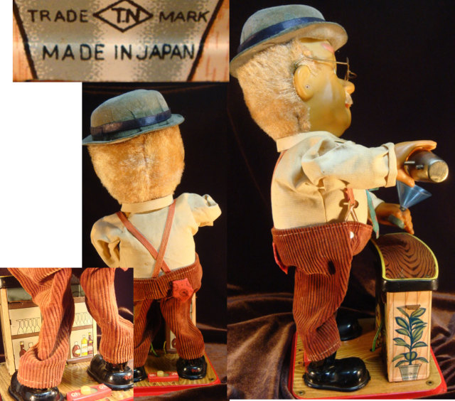 酔っ払いのバーテンダー ブリキ製 人形 当時物 JAPAN 電池式 現状
