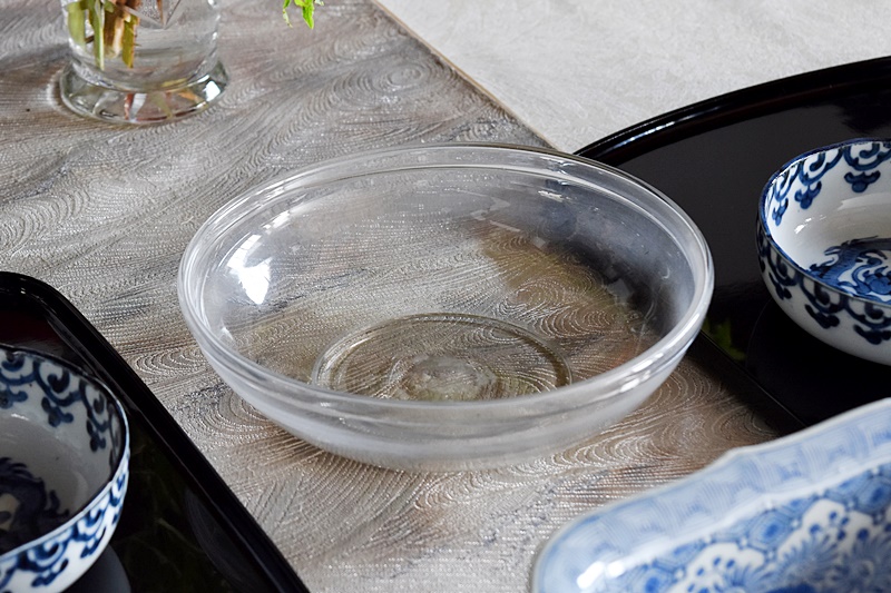 大正ガラス 和ガラス 吹きガラス ウランガラス 鉢 ボウル 大 - 生活