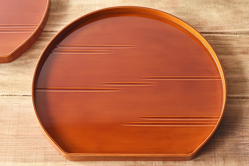 飛騨春慶塗 半月盆 岩本漆器店 5客セット - 生活骨董と古布の