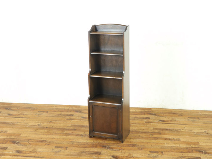 スリムサイズ 扉付き 本棚 ブックシェルフ 57405b アンティーク家具