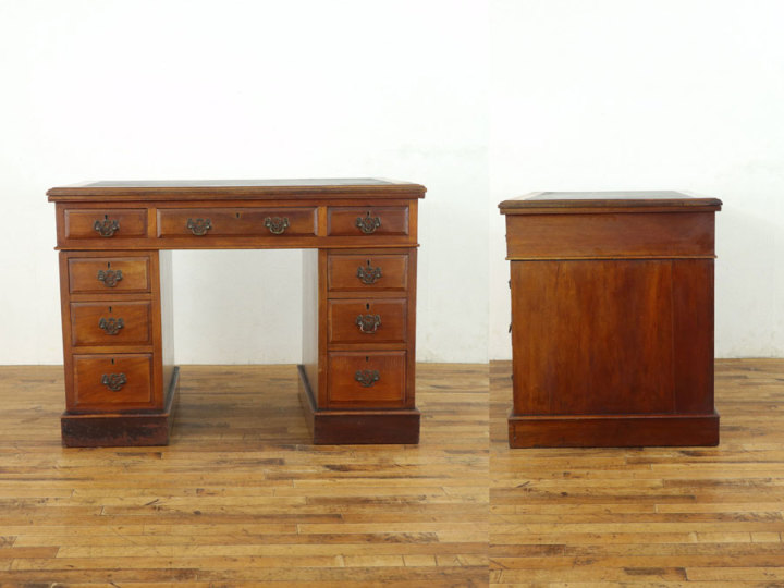 シンプルだけどかっこいい 英国書斎デスク 57220 アンティーク家具