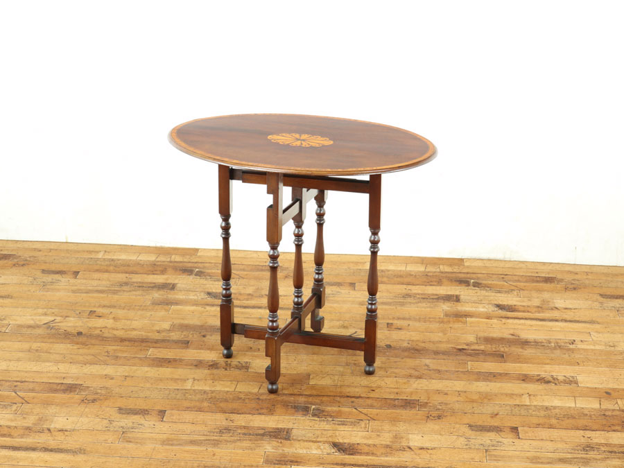 美しいインレイのフォールディングテーブル 59148 アンティーク家具