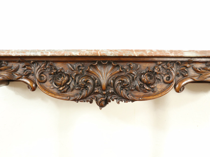 細やかで華麗な彫刻 壁に固定するサイドテーブル 大理石コンソール