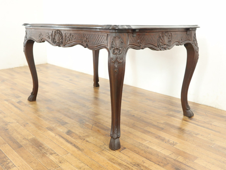 ダークカラーの天板拡張式ダイニングテーブル 70156 アンティーク家具