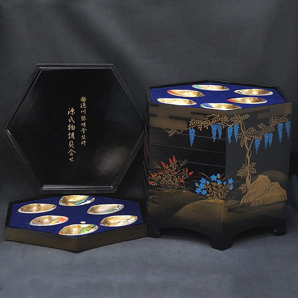 練馬区にて徳川黎明会監修、源氏物語蒔絵貝合わせを買取させて頂きまし