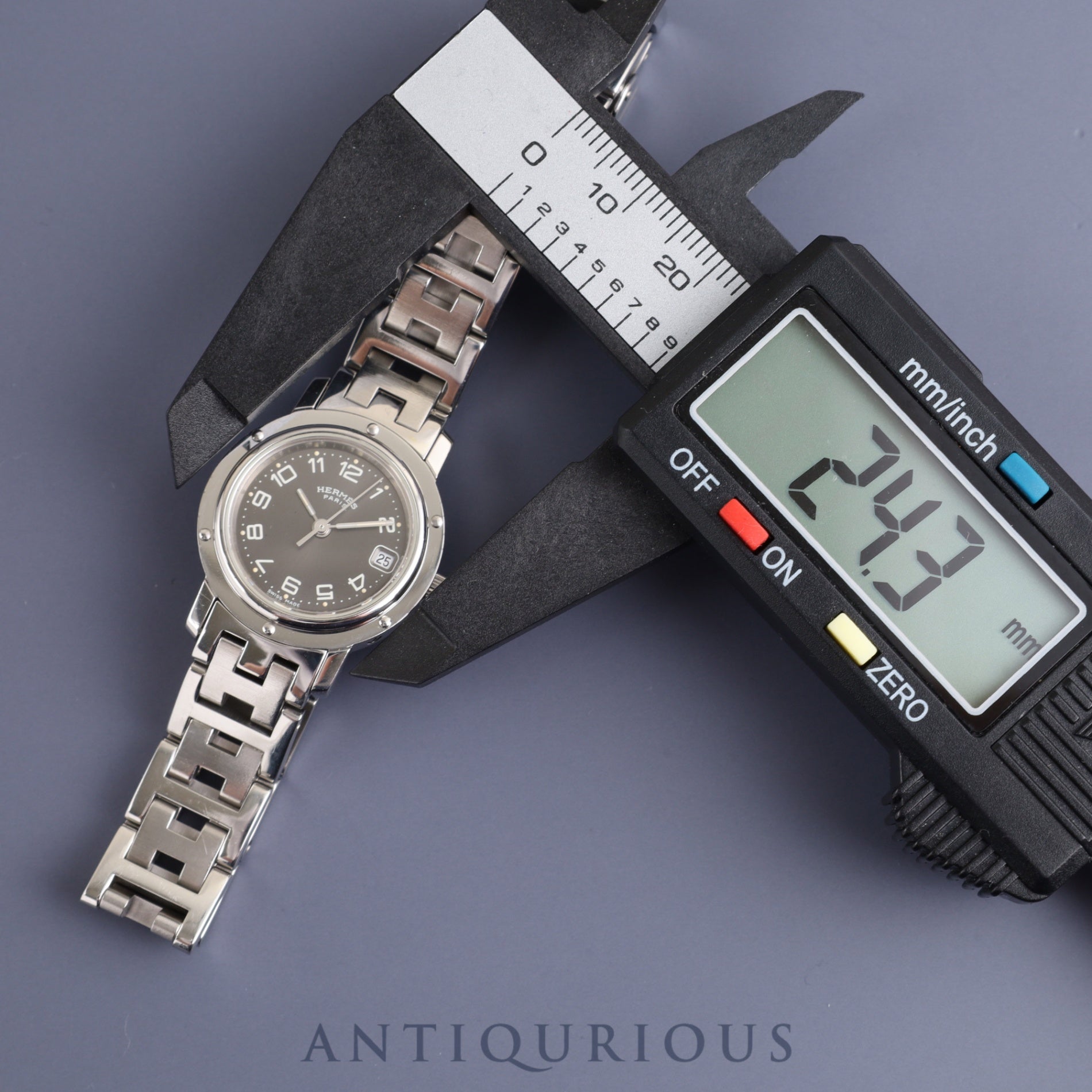 エルメス クリッパー CL4.210 クォーツ SS SS グレーアラビア文字盤