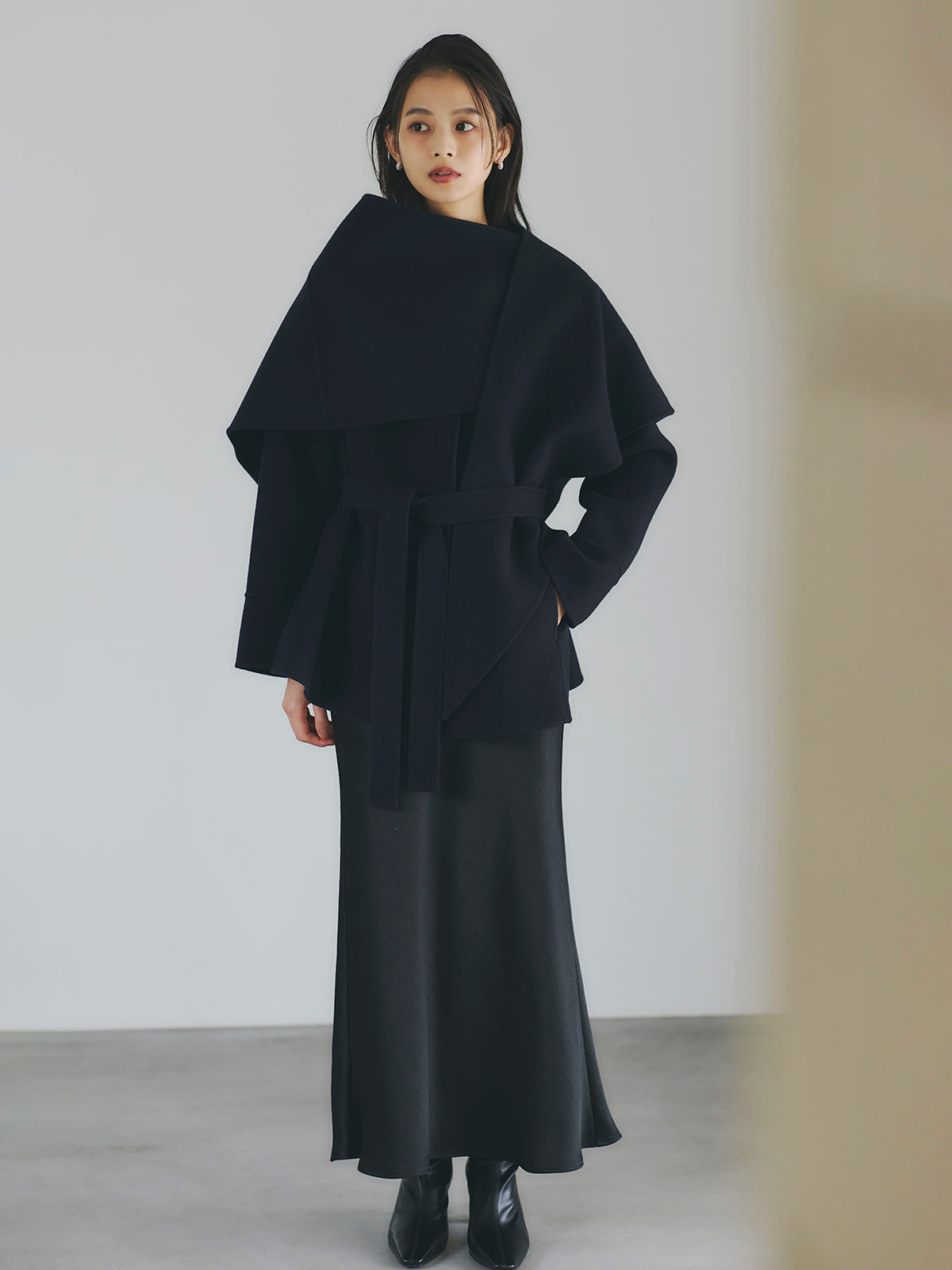 リバーウールミドルマフラーコート