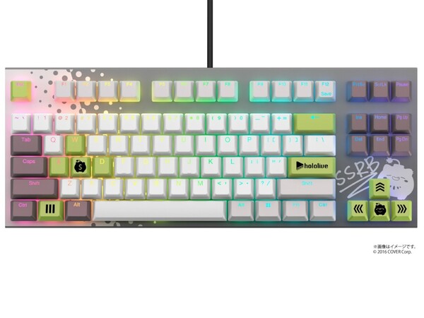 ASCII.jp：ホロライブ所属VTuberのゲーミングキーボード、「獅白ぼたん