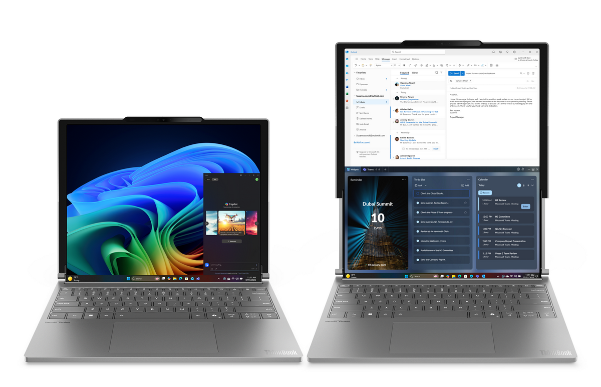 世界初の画面が伸縮するノートPC「ThinkBook Plus Rollable」も