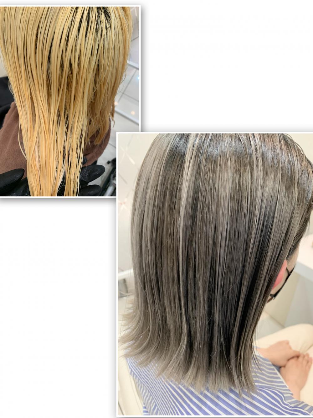 アディクシーカラーでつくるシルバーグレージュ｜ヘアカタログ Ash