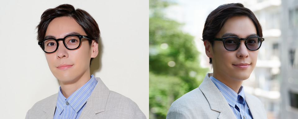 Zoff、紫外線を100％カットする遠近両用調光レンズ「ブルー」と