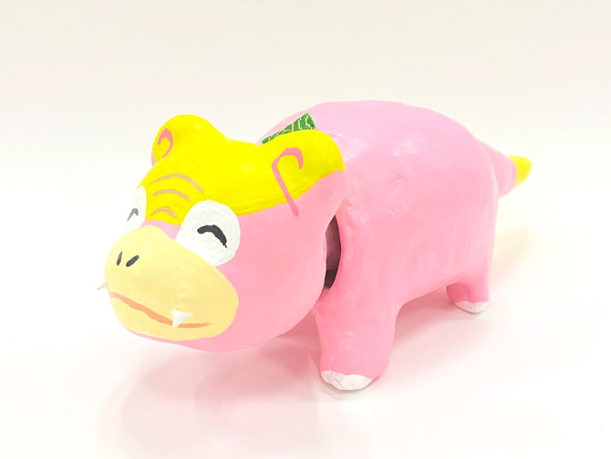 ポケモンのガラルヤドンと張子虎をかけ合わせた「張子ガラルヤドン」が