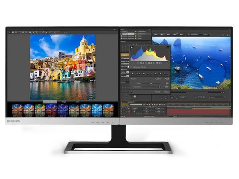 Philips、2枚のパネルが横に繋がった一体型デュアルディスプレイ