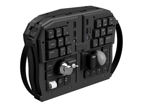 両手で持って操作する変形型キーボード - PC Watch