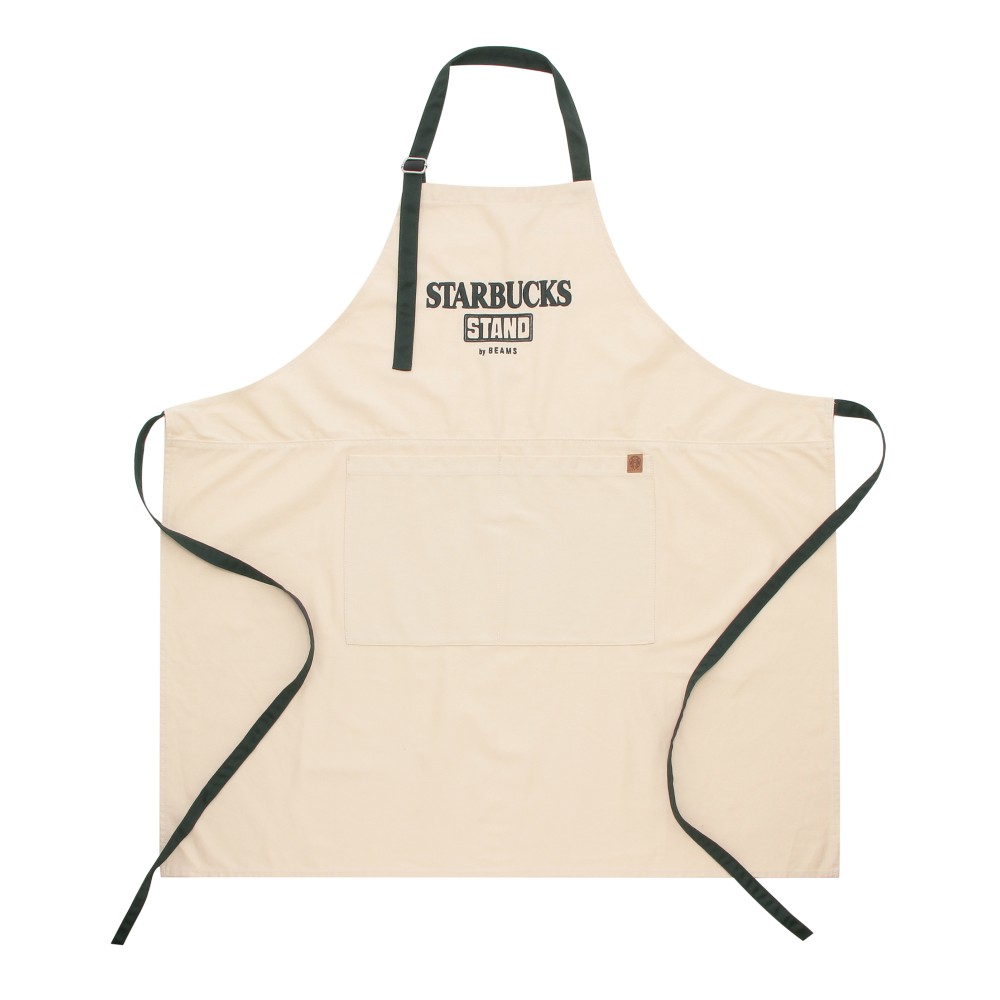 STARBUCKS STAND by BEAMS LOGO ユーティリティ エプロン オフホワイト