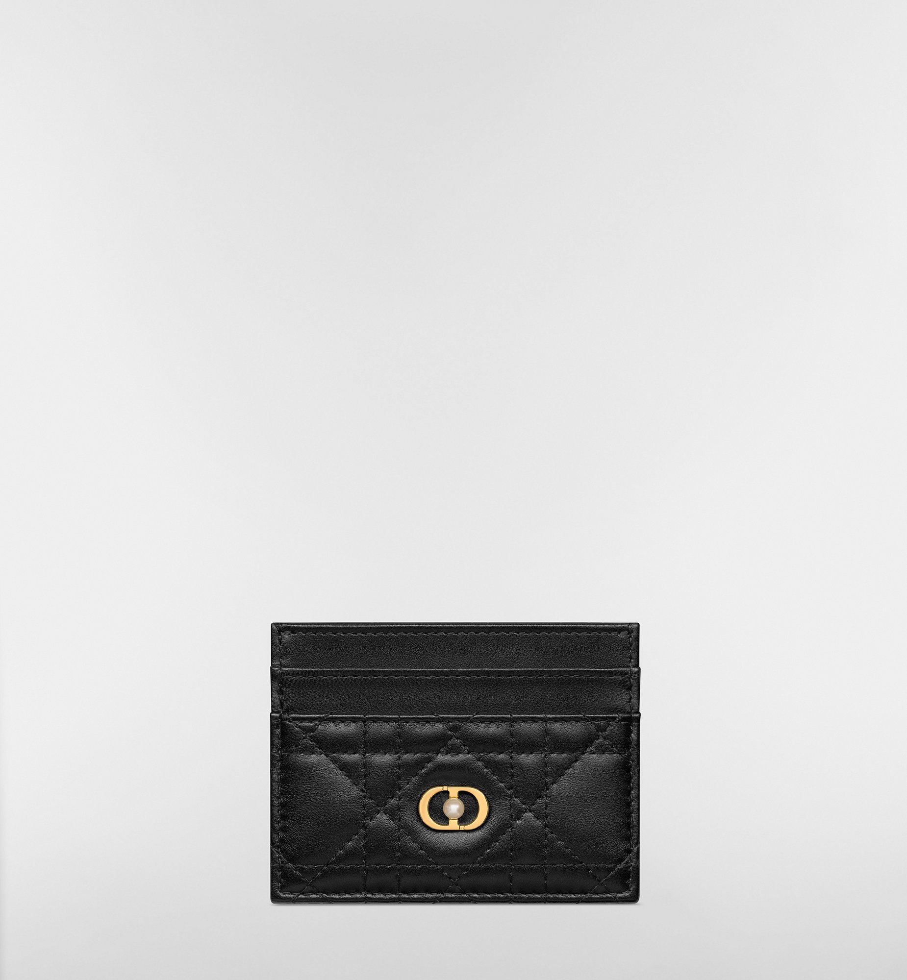 Dior Jolie Freesia Card Holder Black Cannage Lambskin | DIOR