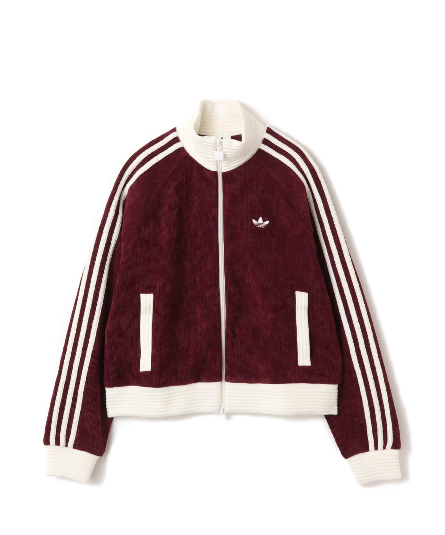 adidas VELOUR KNIT TRACK TOP マルーン（アディダス ベロア ニット