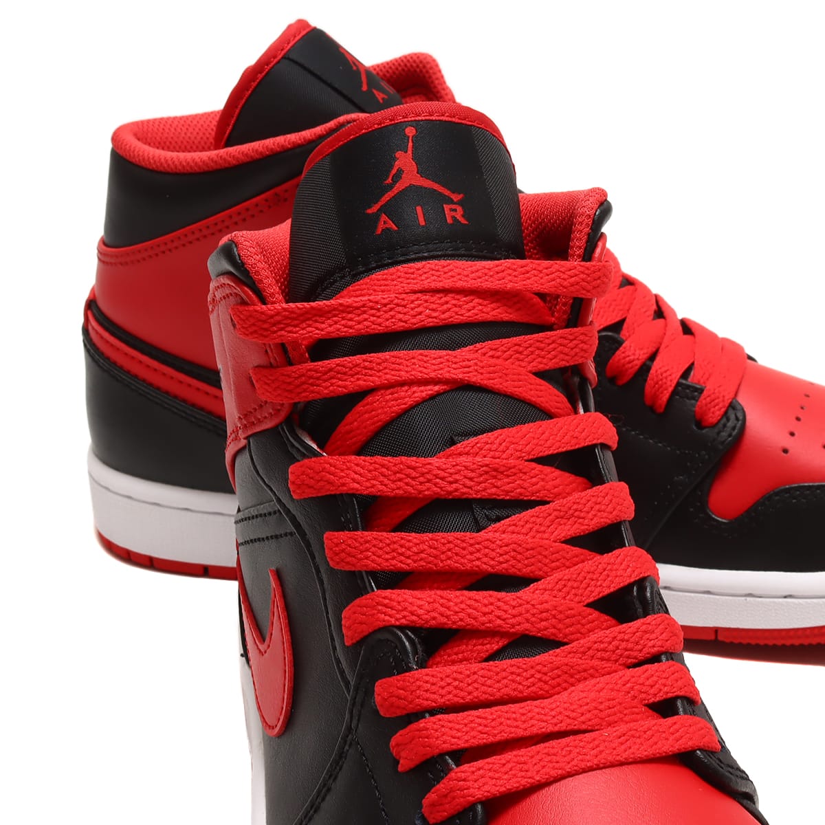 JORDAN BRAND AIR JORDAN 1 MID BLACK/FIRE RED-WHITE 23SU-I