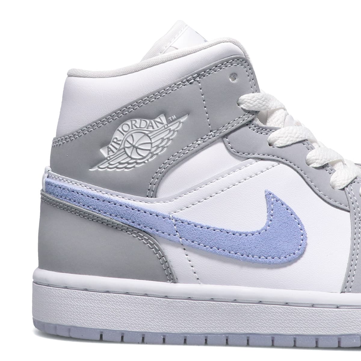 JORDAN BRAND WMNS AIR JORDAN 1 MID WHITE/ALUMINUM-WOLF GREY 21FA-I