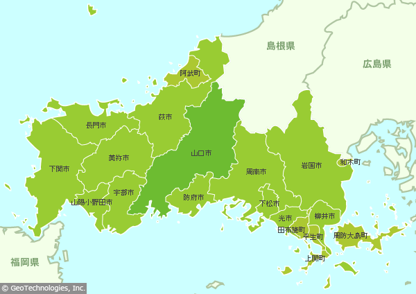 山口県の地図 - MapFan