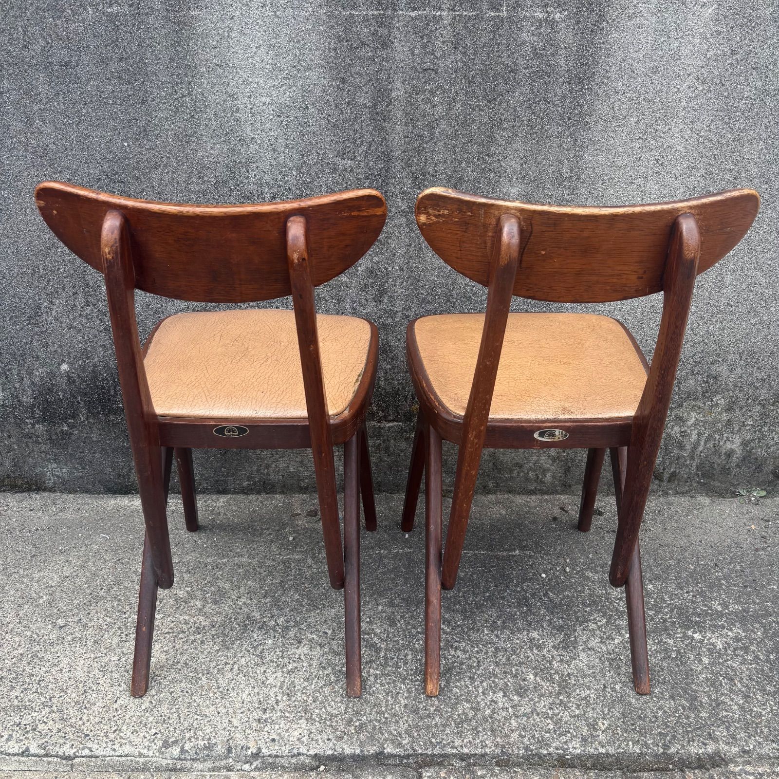 maruni アンティーク調 木製チェア 本革風 クラシック 椅子