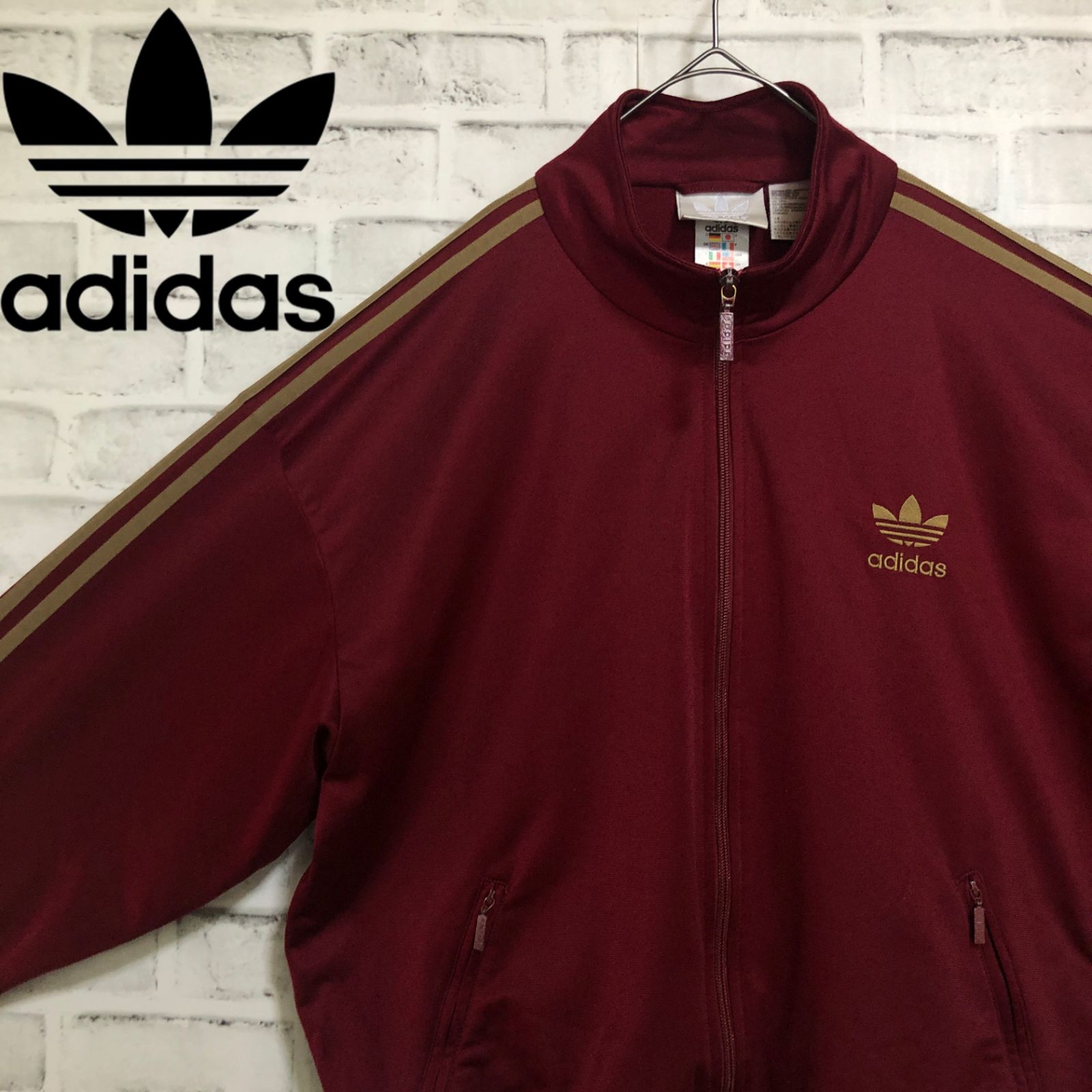 80s⭐️adidas トラックジャケット/ジャージ L 刺繍トレファイル