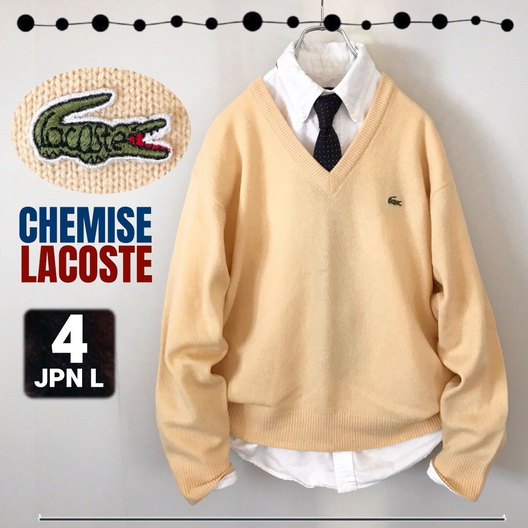 CHEMISE LACOSTE/80s 日本ラコステ/K-KN0700☆文字ラコ☆ウール