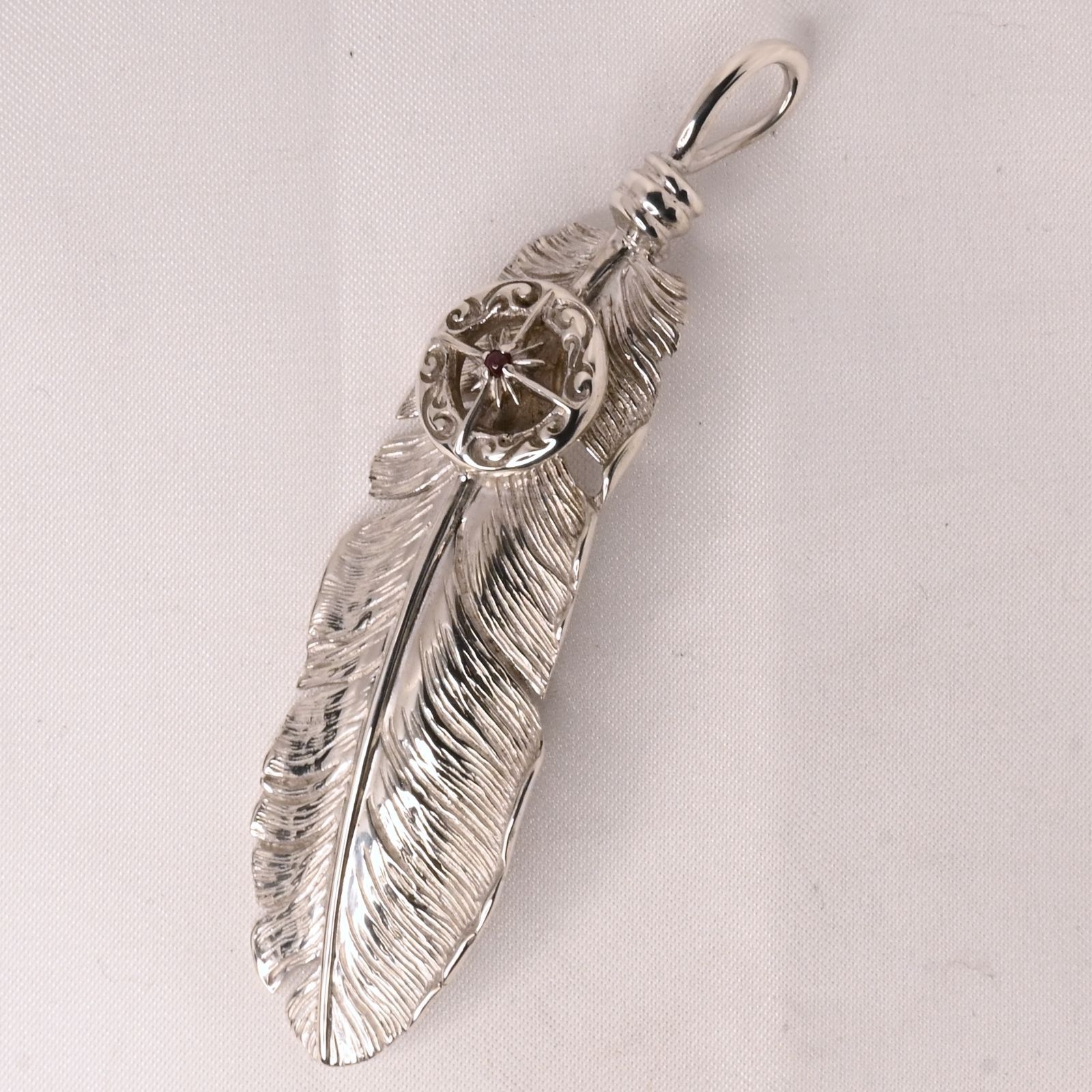 研磨済】SAAD フェザー ホイール トップ シルバー925 太陽神 唐草