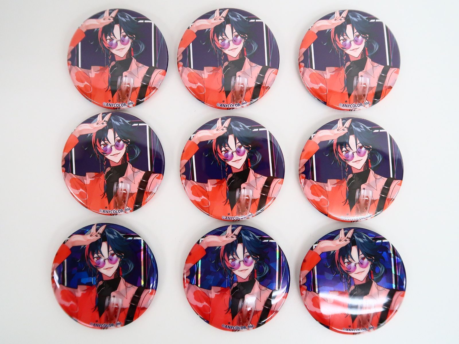 9個セット にじさんじ 3SKM×串かつ でんがな 缶バッジ 魁星 R:3 N:6