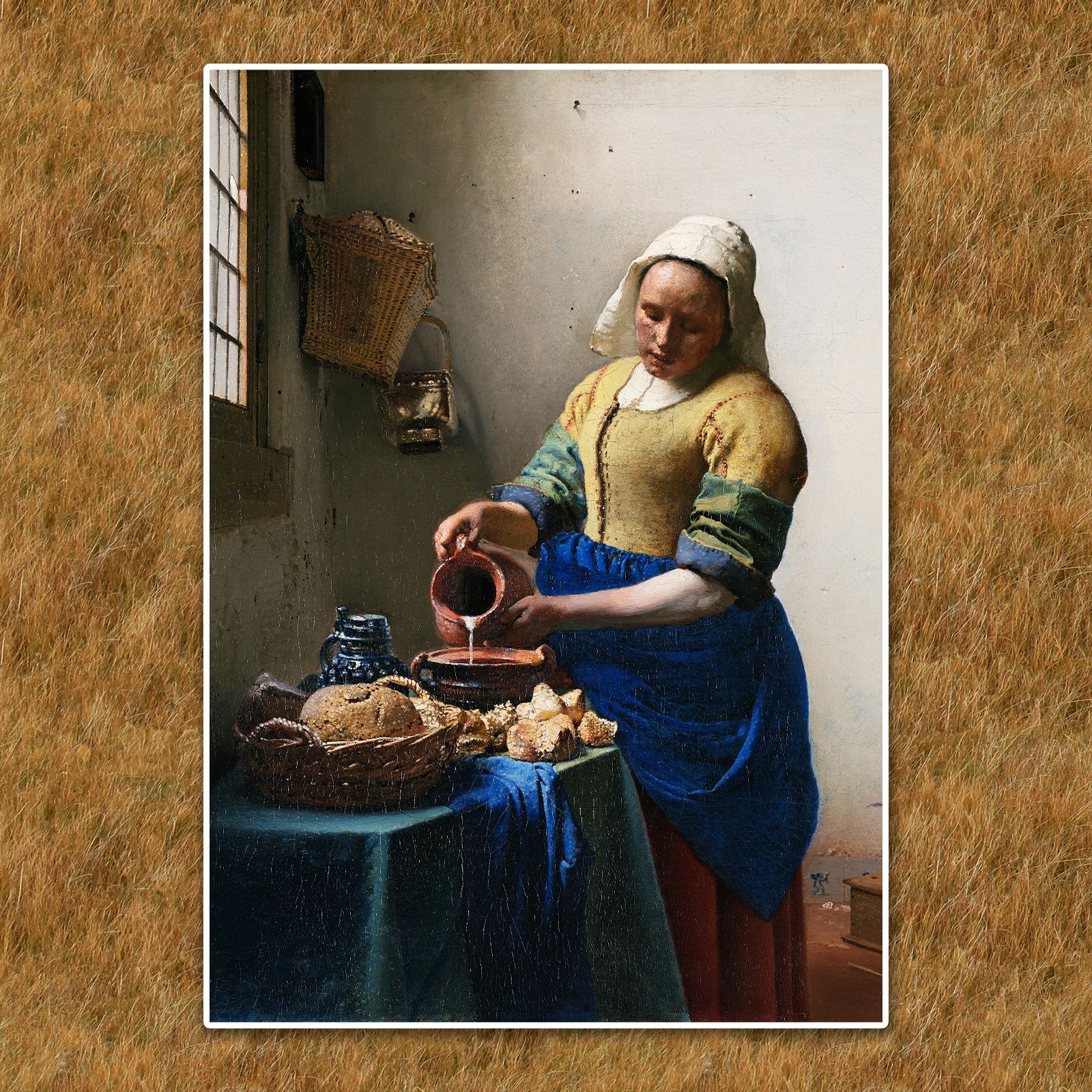 フェルメール『牛乳を注ぐ女』複製画【額入り】 - メルカリ