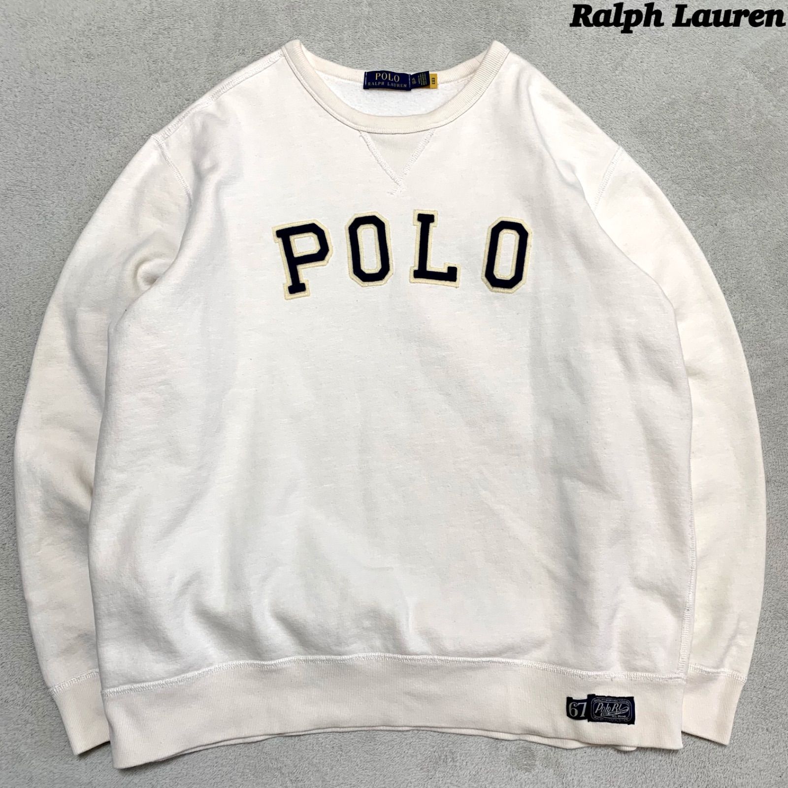POLO RALPH LAUREN スウェットシャツ トレーナー 前Vガゼット ワッペン