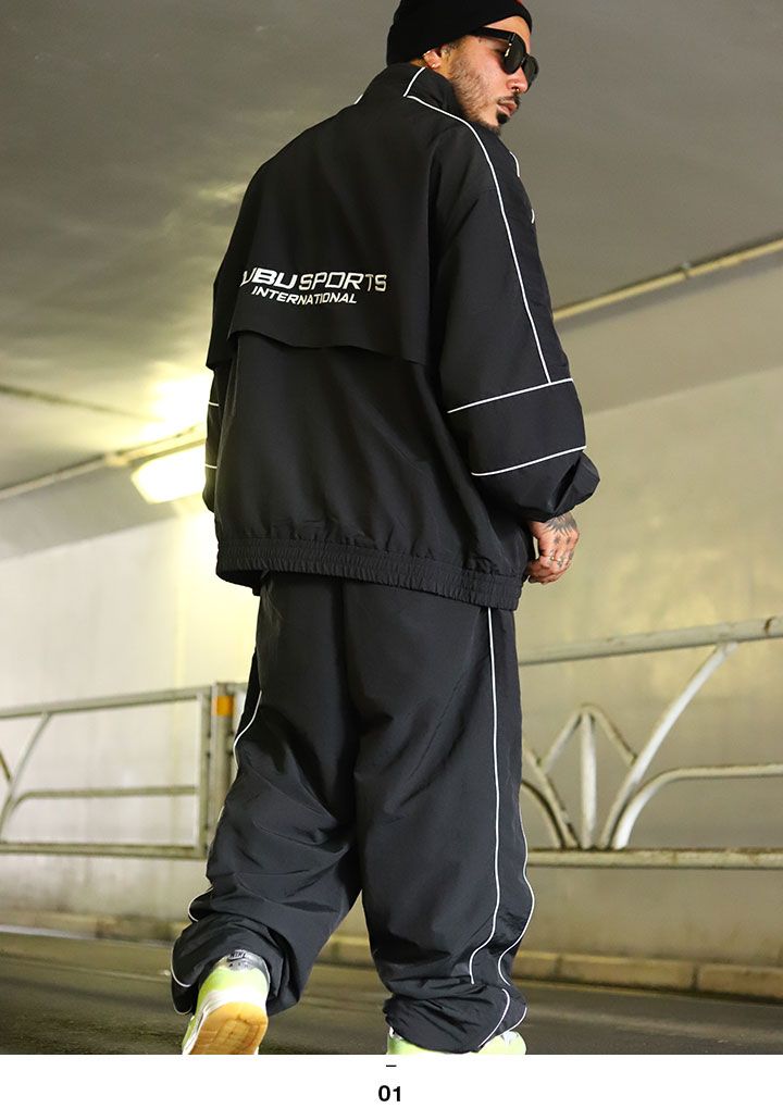 FUBU 上下セット 長袖 メンズ 春秋冬用 黒 大きいサイズ フブ