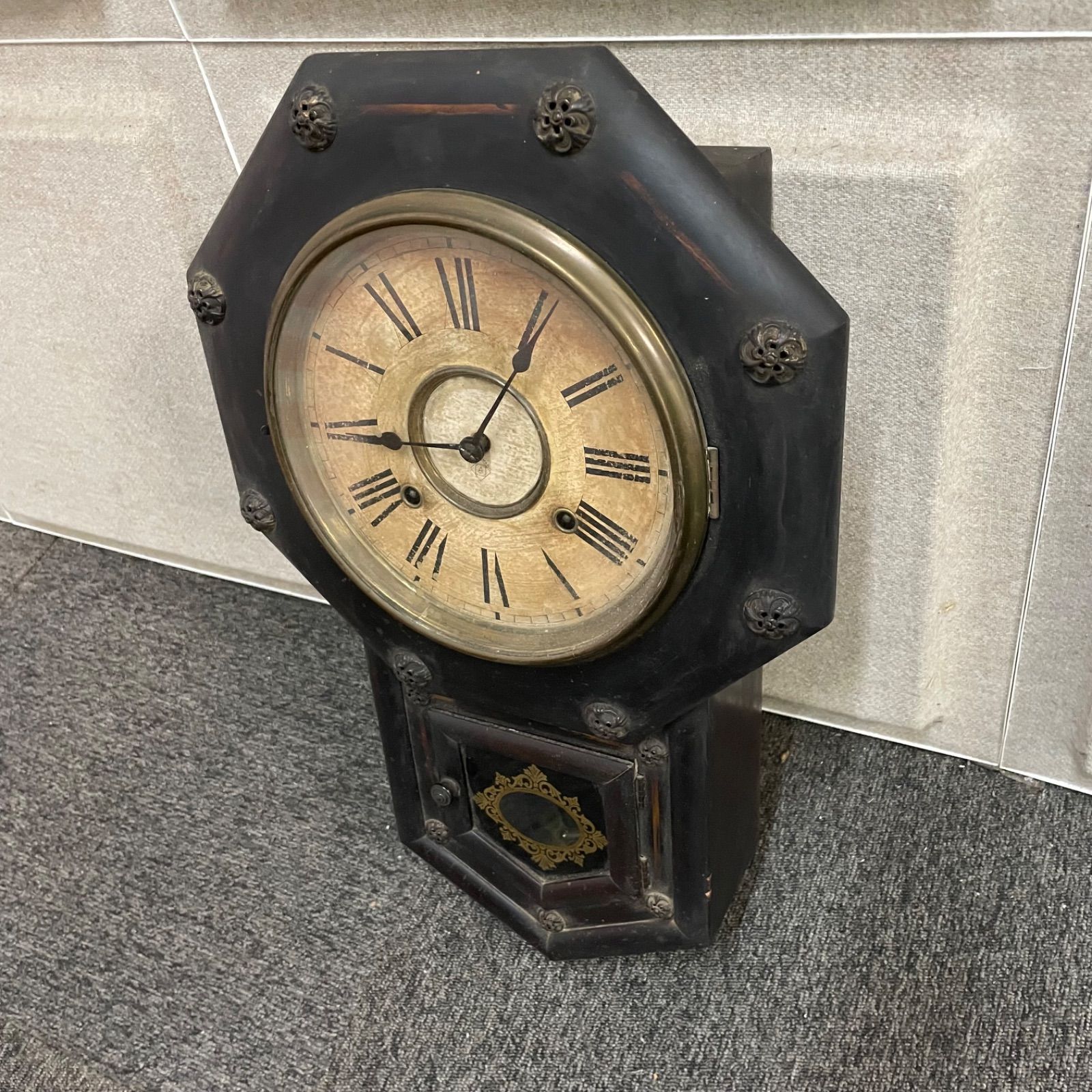 ♭♭ 振り子時計 ボンボン時計 八角形時計 ゼンマイ式 ジャンク - メルカリ