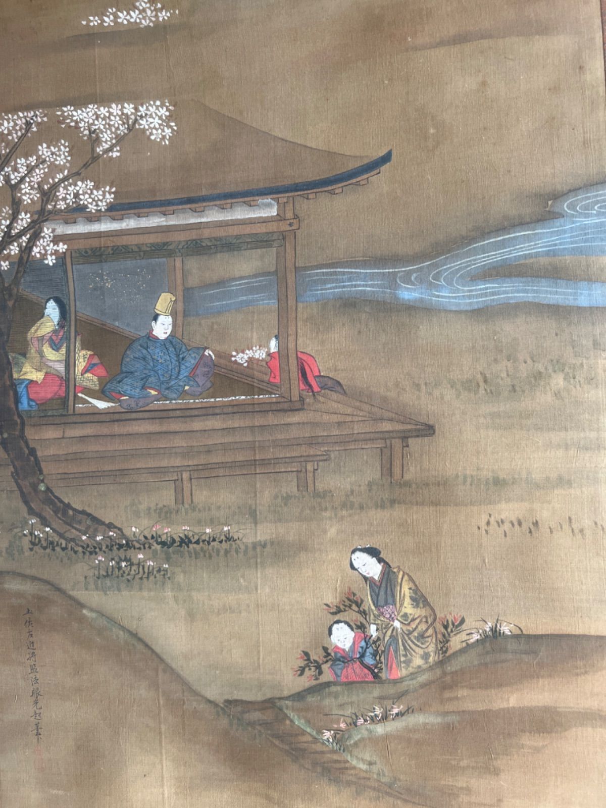 真作/島田武朋/河童観月画賛/カッパ/桐共箱付/布袋屋掛軸HF-525 真作