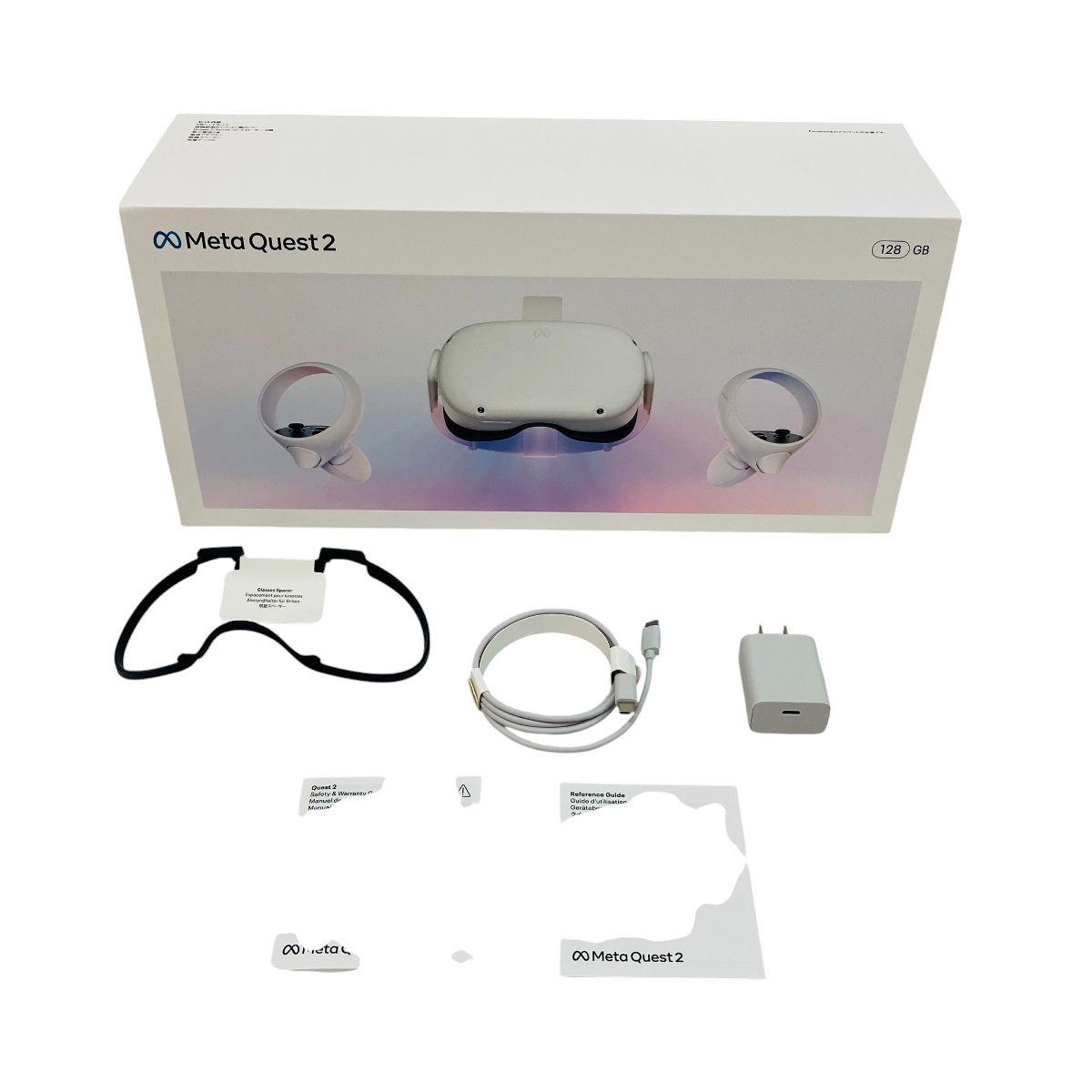 quest2 128GB ヘッドセット ホワイト コントローラー2個付き quest2