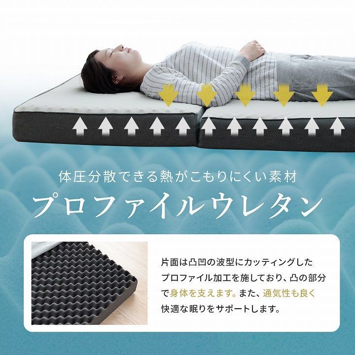 ふんわりマットレス マットレス セミダブル 三つ折り 高反発