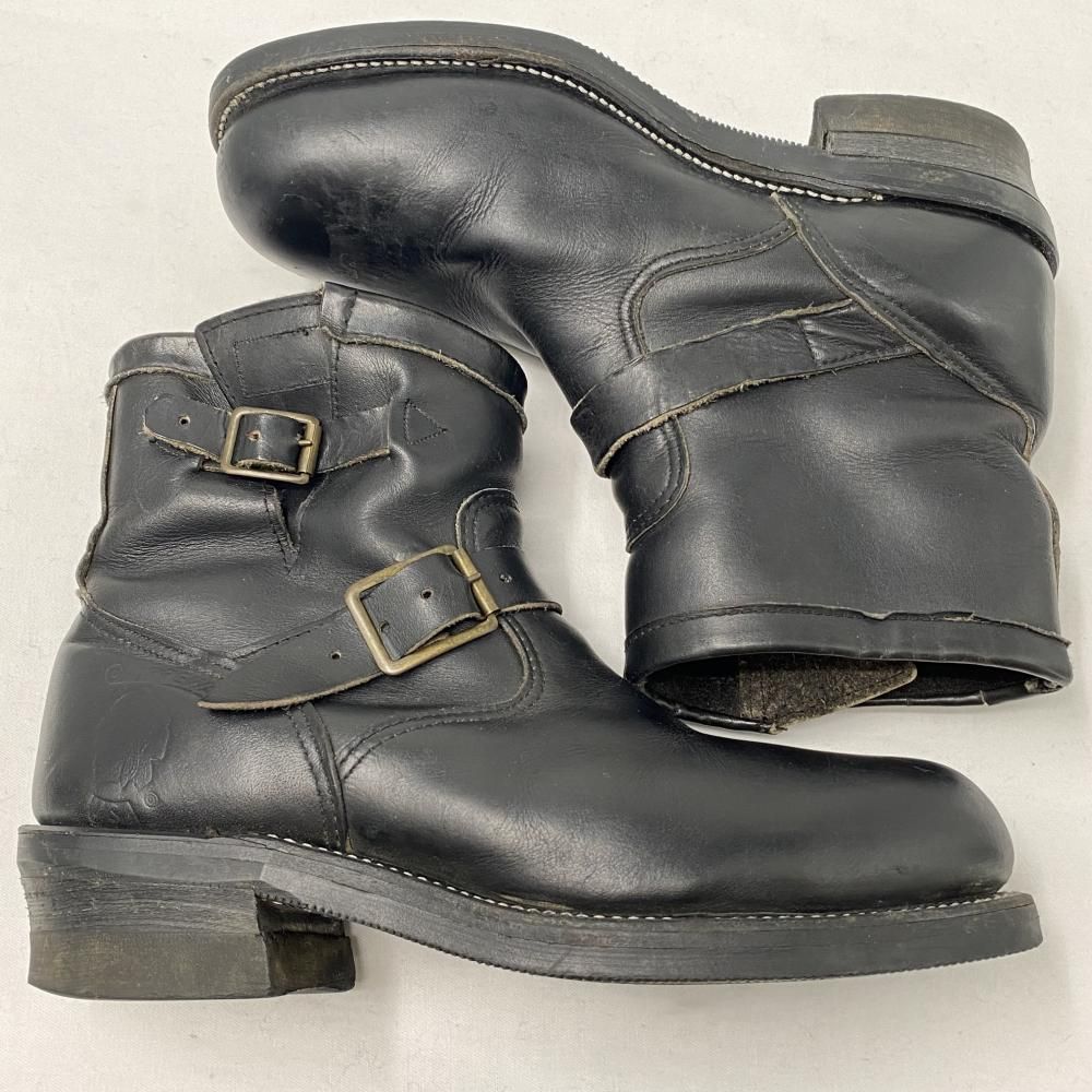 中古】70s～80s CHIPPEWA プリント黒タグ ショートエンジニアブーツ