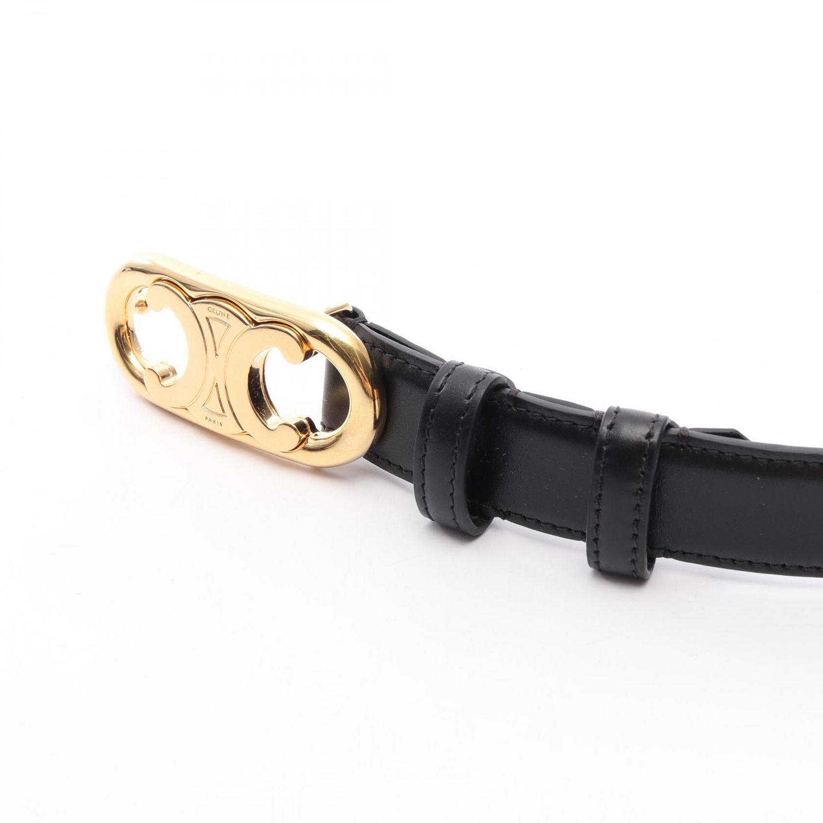 CELINE セリーヌ ブラック Leather Belt レザー ベルト