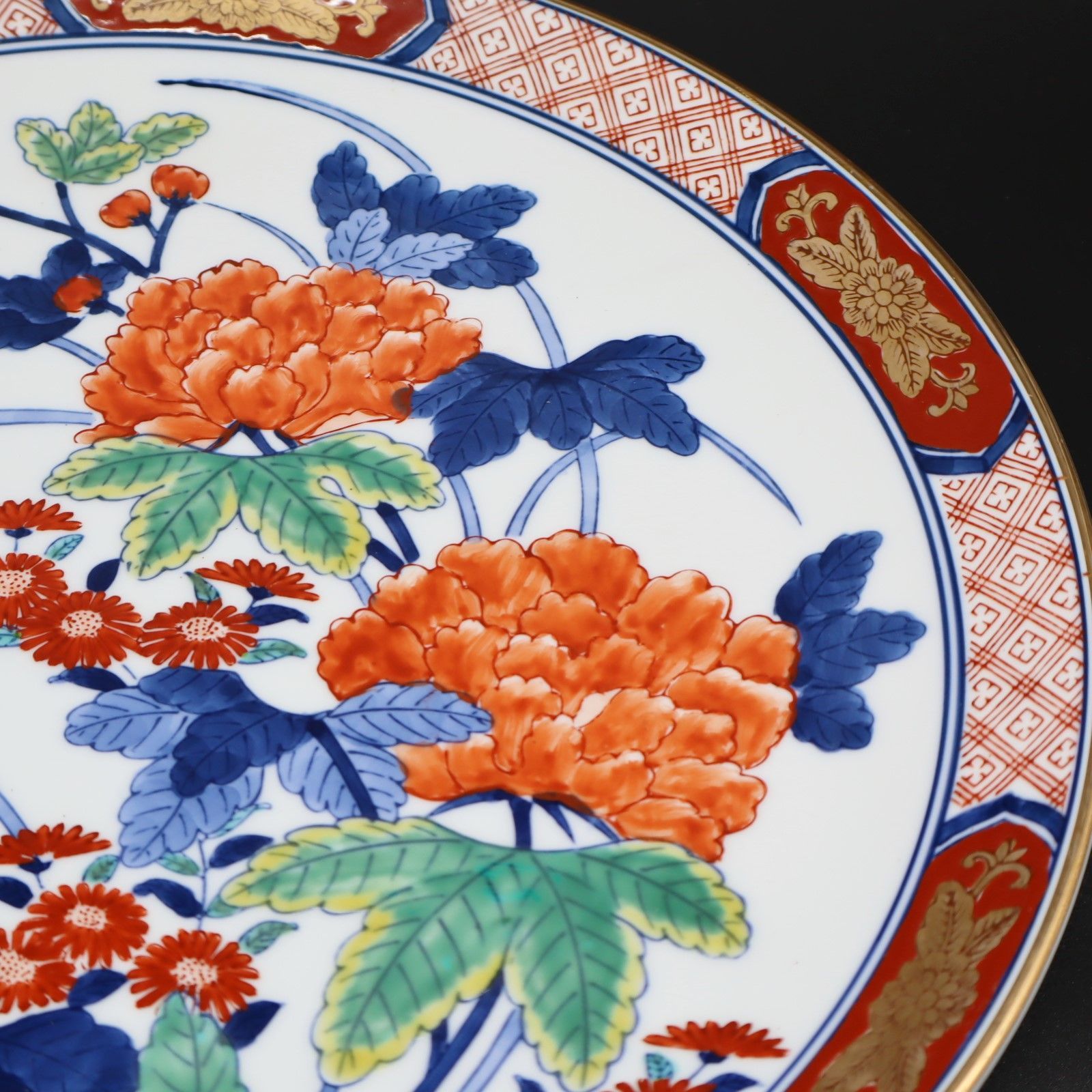 △ 直径約34㎝｜大皿 飾り皿｜有田焼 哲山作 伝統工芸｜ □O9532