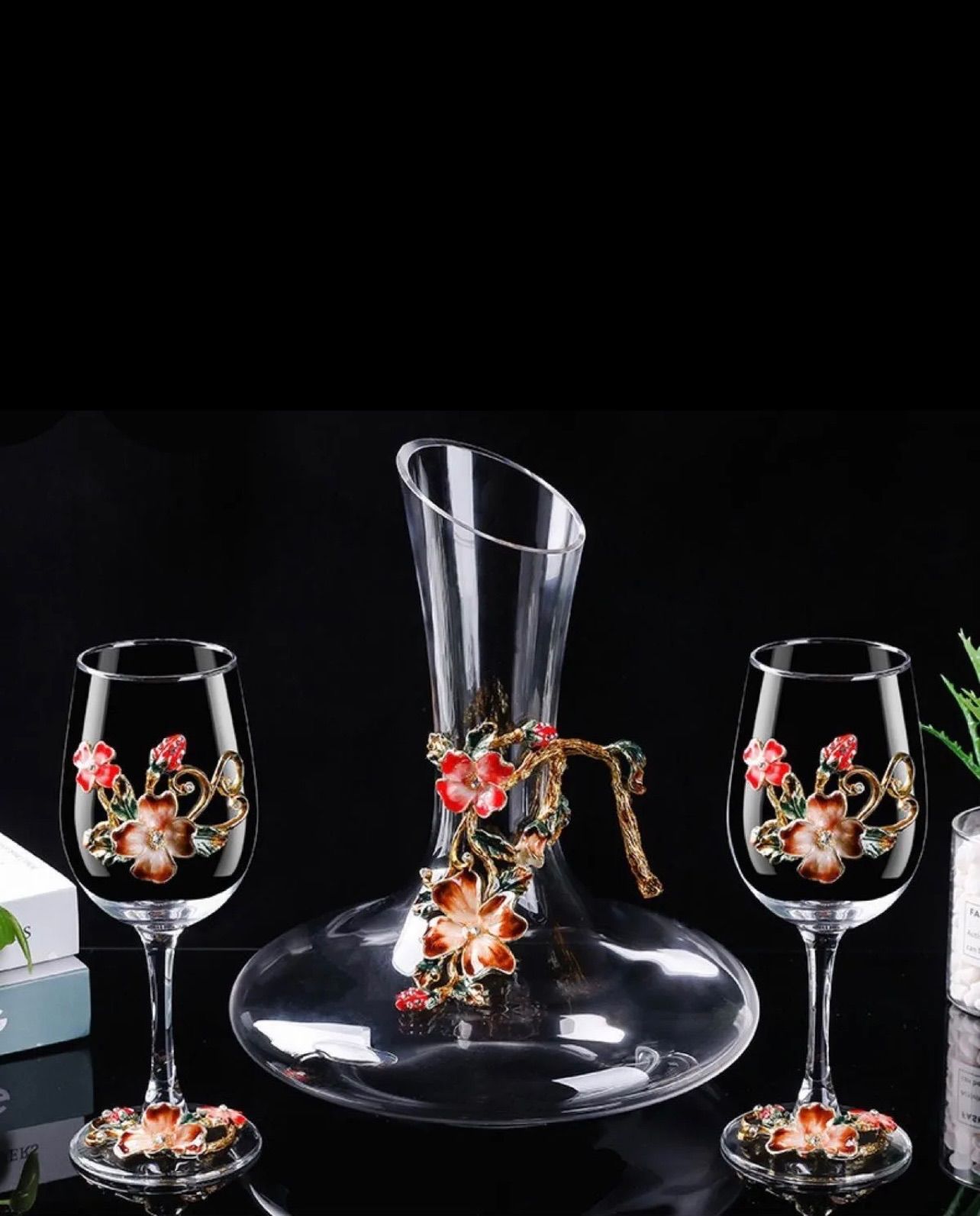 ボヘミアングラス デキャンタとワイングラス6個セット ボヘミアン