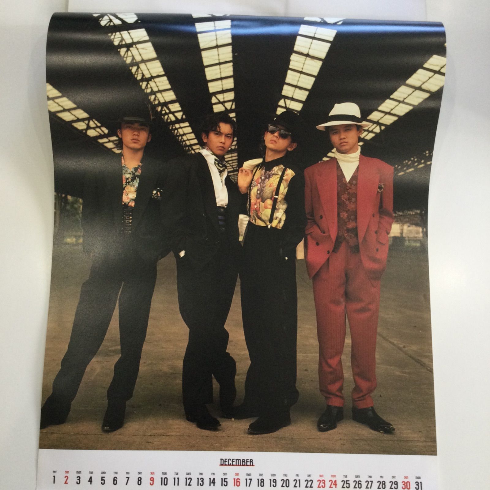 レア】 男闘呼組 1990年 カレンダー ＋ 特典ハンカチ付き 昭和レトロ