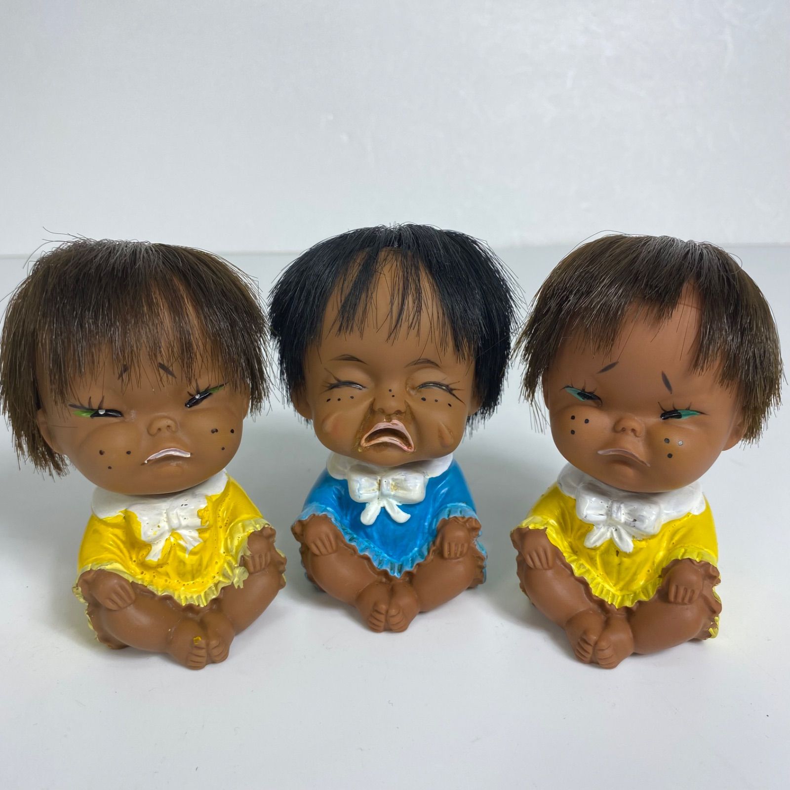 昭和レトロ ソフビ人形 ベビー 赤ちゃん フィギュア 3体セット 三つ子