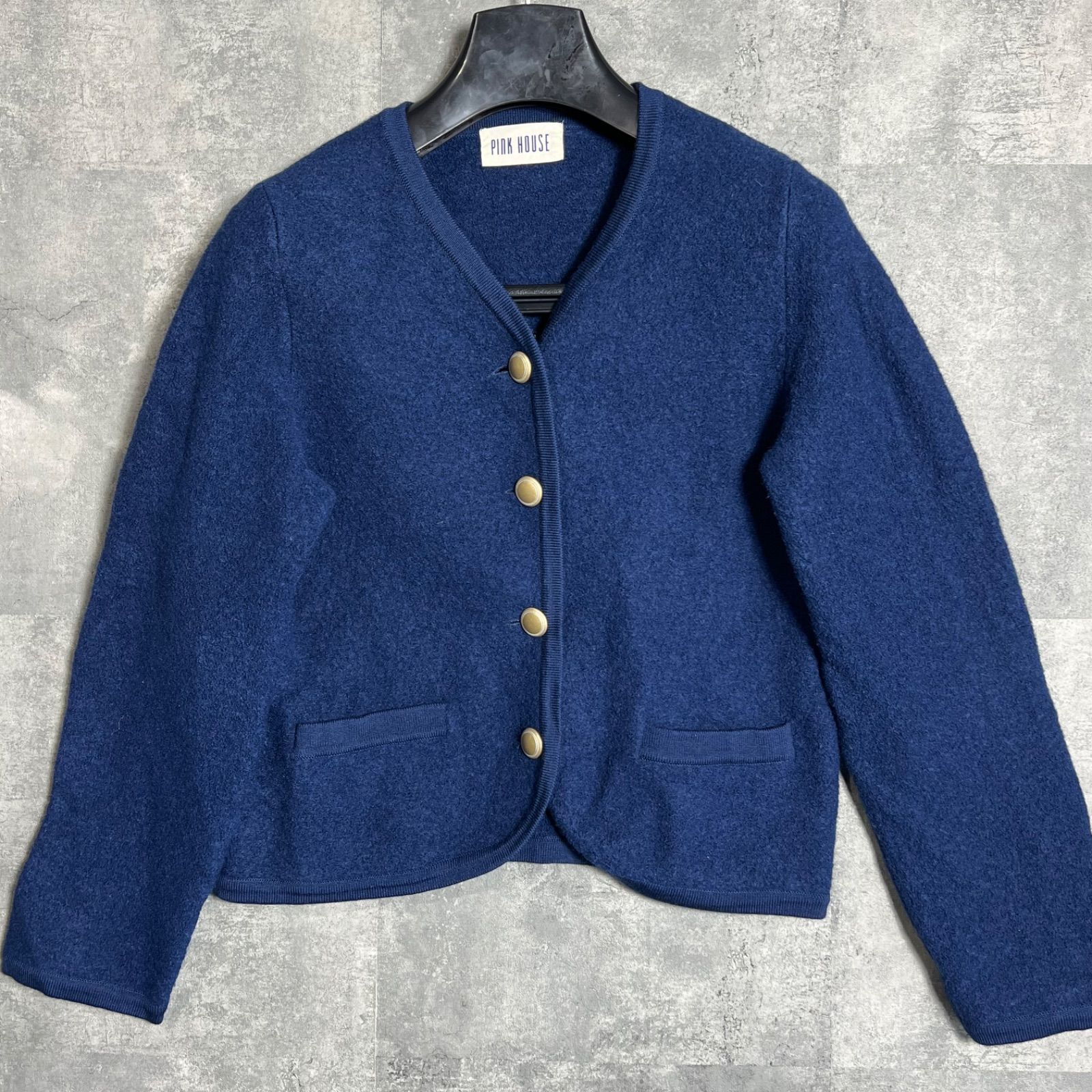 PINK HOUSE（ピンクハウス）の上質なウールジャケットです。ネイビー
