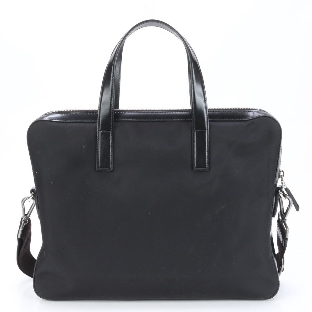 極美品 プラダ 三角ロゴ レザー ナイロン 2WAY ビジネス バッグ 斜め