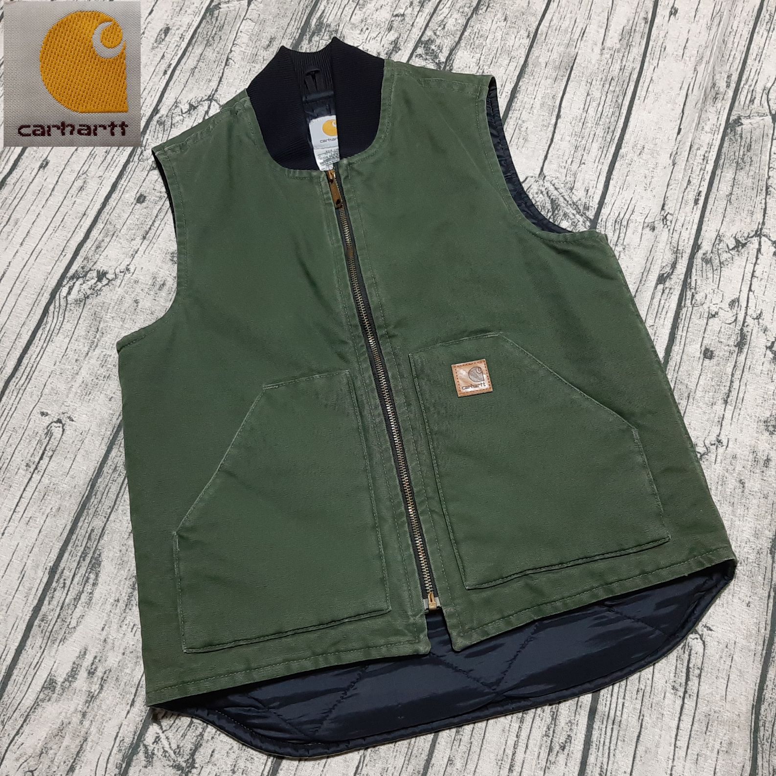 カーハート Carhartt ダックベスト！オリーブグリーン 2XL カーハート