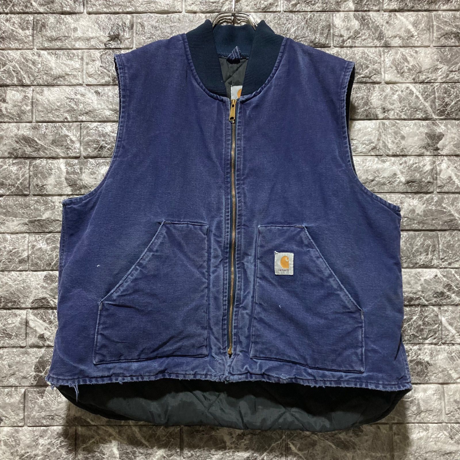 CARHARTT ダックベスト ネイビー USA製 腰ゴム カーハート DUCK VEST