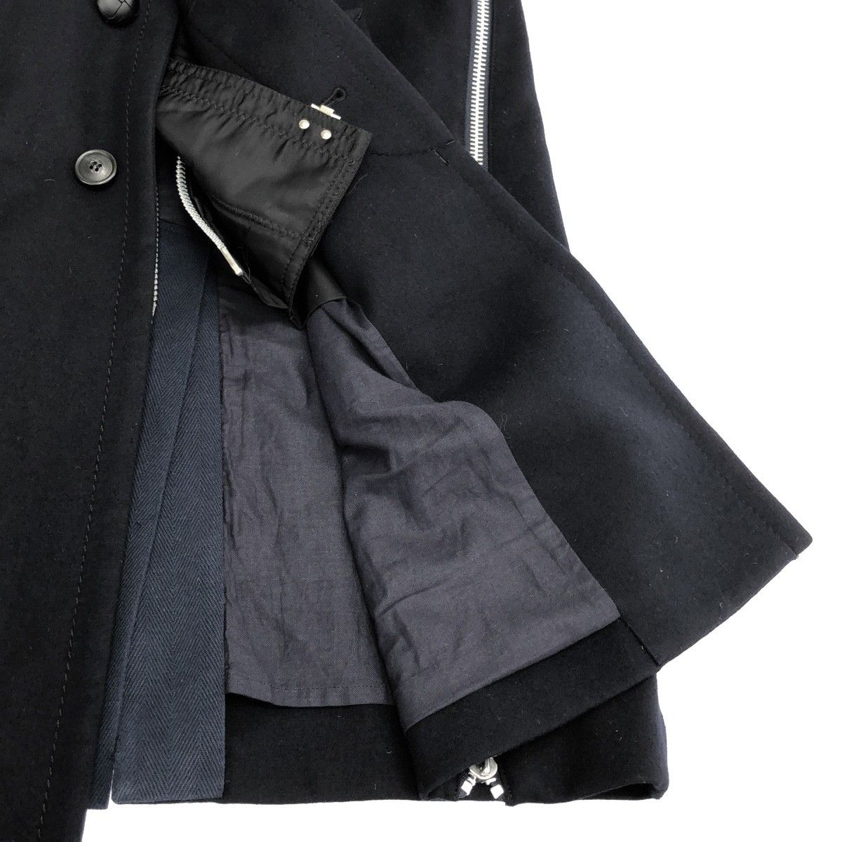 sacai サカイ 18AW ウールメルトンドッキングコート 18-01818M